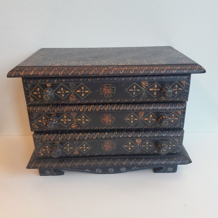 Kleine Kommode Volkskunst – Bauernmalerei, Vintage